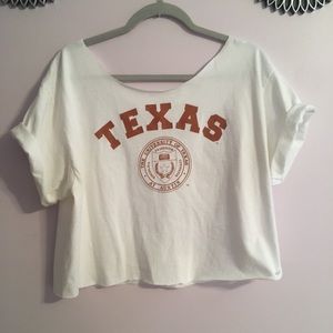 University of Texas Off the shoulder cropped tee!